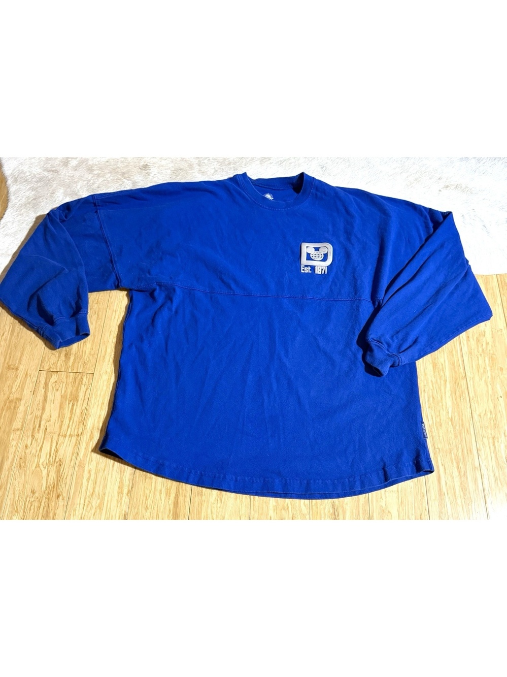 Walt Disney World Spirit Jersey Shirt Unisex Medium Blue Silver Logo Oversized